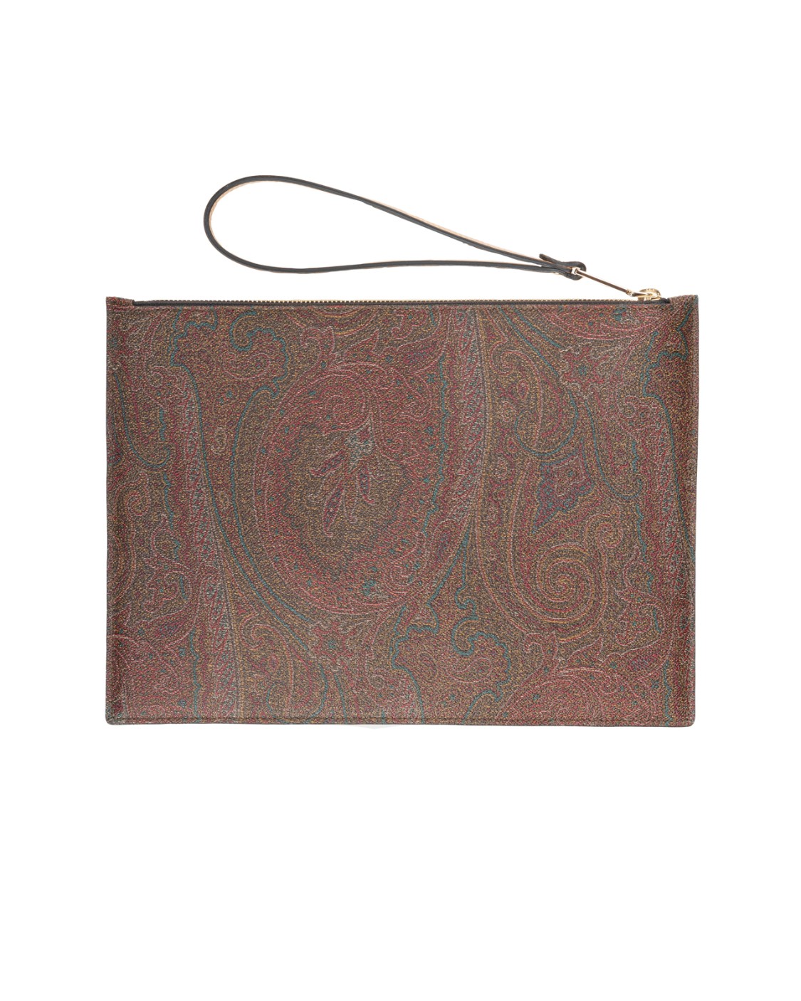 shop ETRO  Porta ipad: Etro portaiPad realizzato nell'iconica tela Paisley jacquard.
Chiusura con cerniera.
Tasca interna.
Accessori metallici con finitura dorata.
Laccio per indossarlo al polso.
Dimensioni: 30 x 22 cm.
Composizione esterno: Tessuto di cotone Paisley jacquard spalmato con grana opaca e doppiato in tela.
Composizione interno: 100% pelle di vitello.
Composizione fodera: 100% nylon.
Made in Italy.. 0N460 8207-0600 number 7198355